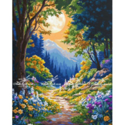 Pictura pe numere - Poteca fermecata la poalele muntilor 40х50сm