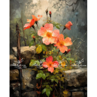 Pictura pe numere - Trandafiri salbatici 40х50сm