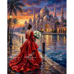 Pictura pe numere - Bal in rosu rubin 40х50сm