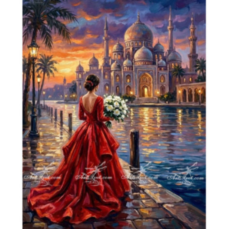 Pictura pe numere - Bal in rosu rubin 40х50сm