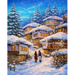 Pictura pe numere - Intalnire pe strazile inzepezite 40х50сm