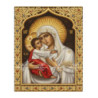 Pictura pe numere - Fecioara Maria si Pruncul cu rama incrustata -Varianta 2 - 40х50сm