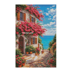Set Goblen - Priveliste colorata spre mare