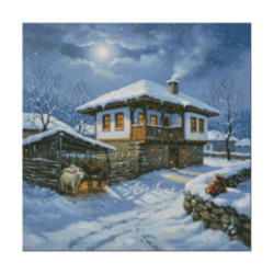 Set Goblen - O seara de iarna deasupra satului