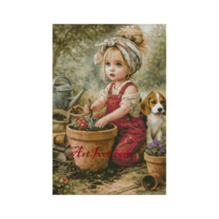 Set Goblen - Micuta gradinara si catelusul