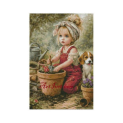 Set Goblen - Micuta gradinara si catelusul