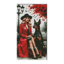 Set Goblen - Doamna cu doberman
