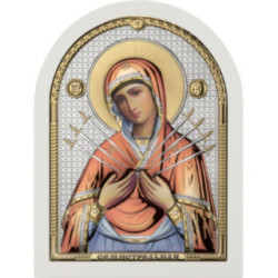 Icoana Argint - Fecioara Maria cu 7 sageti