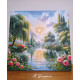 Pictura pe numere - Frumosetea apusului peste lac 40х40 cm