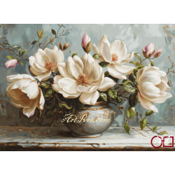 Goblen de diamantе - Magnolia grandiflora in vaza