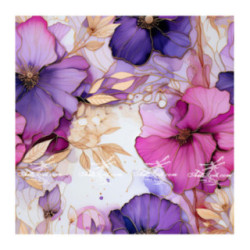 Pictura pe numere - Flori de cerneala in violet delicat 40х40 сm