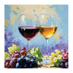 Pictura pe numere - Merlot si Shardonne 40х40 сm