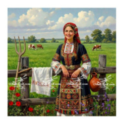 Pictura pe numere - Ioana, pui zambitor 40х40 сm