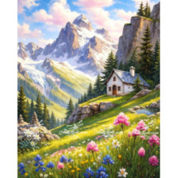 Pictura pe numere - Intre crestele muntilor 40х50сm