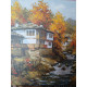 Pictura pe numere - Toamna a sosit in satul de langa parau 40х40 сm