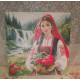Pictura pe numere - Daniela culege trandafiri salbatici 40х40 cm
