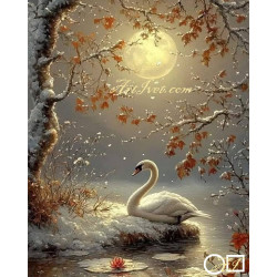 Goblen de diamante - Lebada sub luna plina de iarna