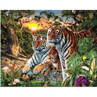 Pictura pe numere - Familia tigrilor