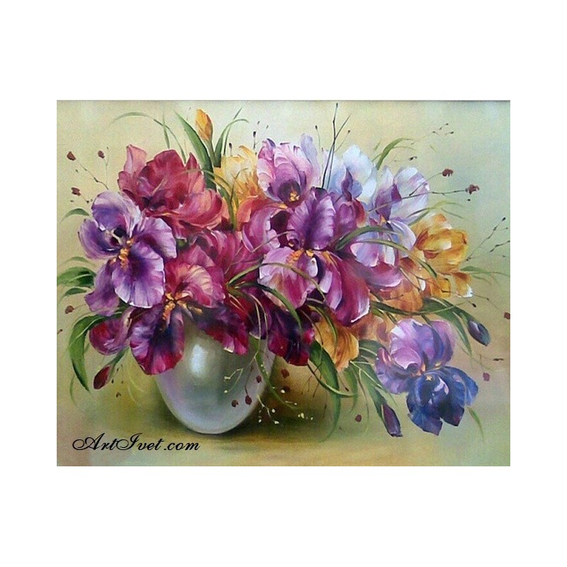 Enhance Or later Dozens Pictura pe numere - Vaza cu flori gingase violet - 7cutii.com