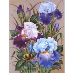 Goblen de diamante - Irisi in albastru