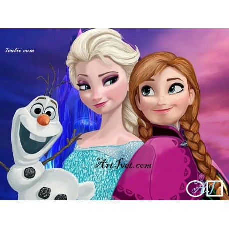 Goblen de diamante Elsa, Anna si Olaf